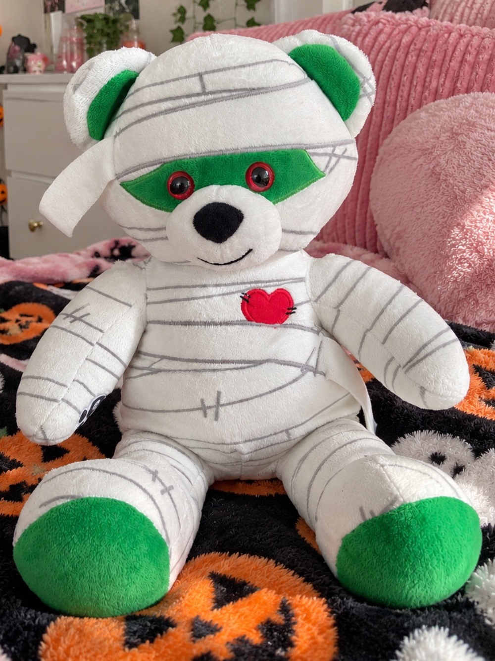 Build-A-Bear Workshop Mummy Bear Plush Toy in White & Green